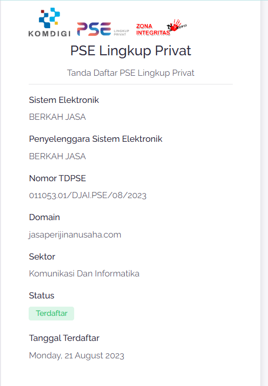 pse berkah jasa